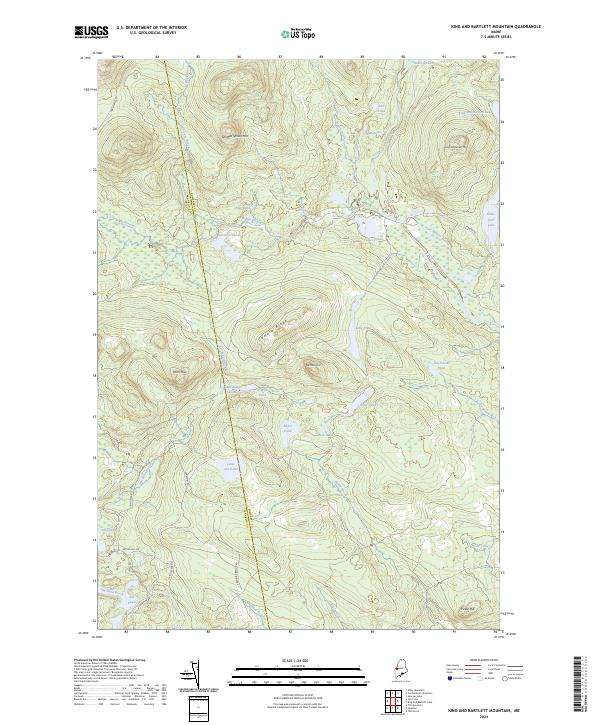 US Topo 7.5-minute map for King And Bartlett Mountain ME
