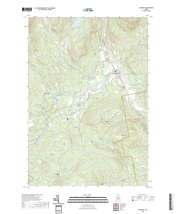 US Topo 7.5-minute map for Kingfield ME