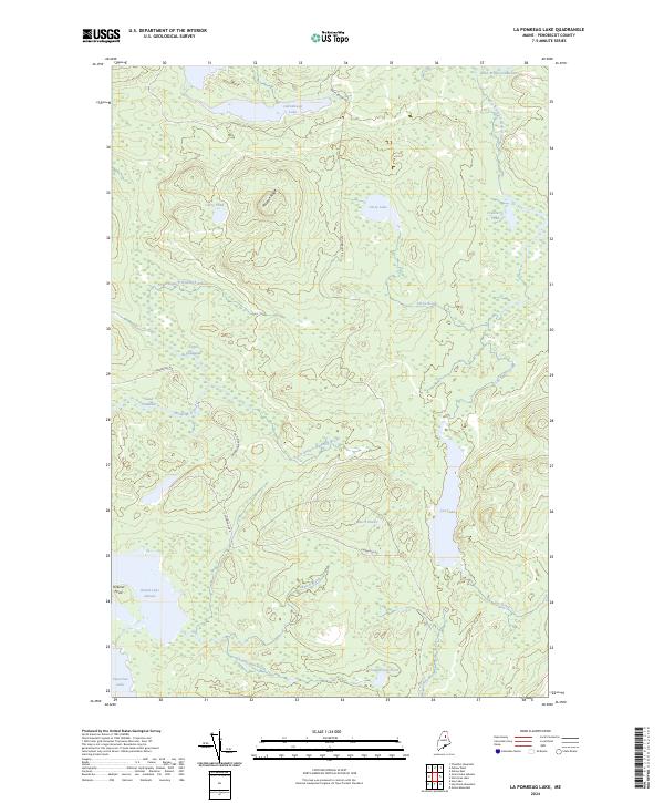 US Topo 7.5-minute map for La Pomkeag Lake ME