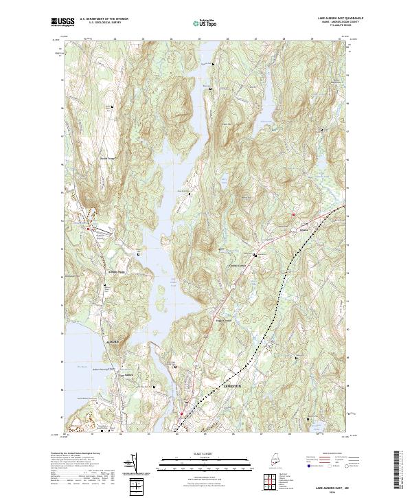 US Topo 7.5-minute map for Lake Auburn East ME