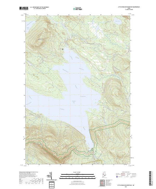 US Topo 7.5-minute map for Little Bigelow Mountain ME