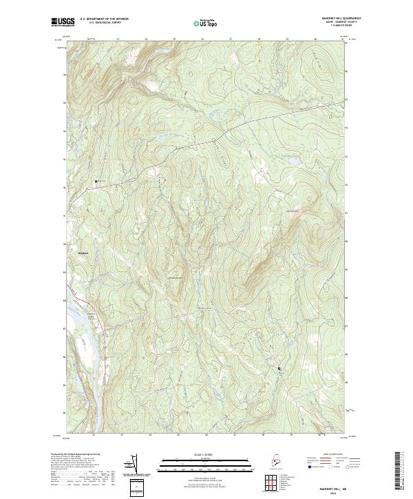 US Topo 7.5-minute map for Mahoney Hill ME