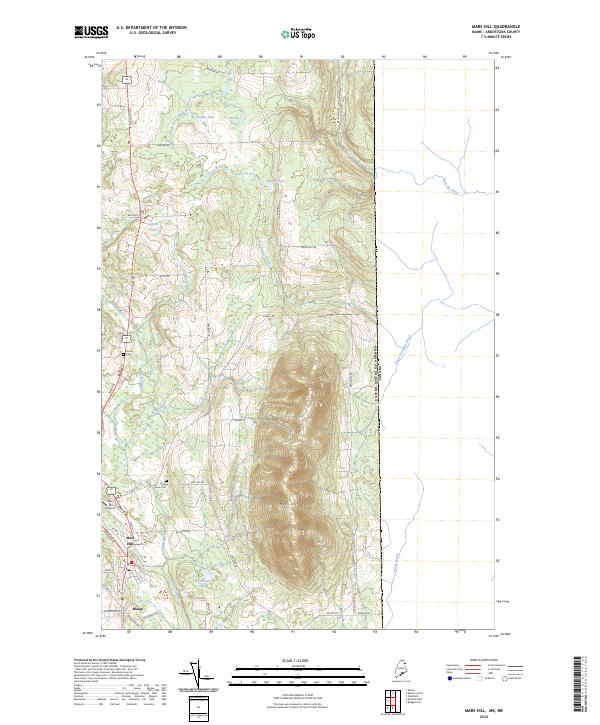 US Topo 7.5-minute map for Mars Hill MENB