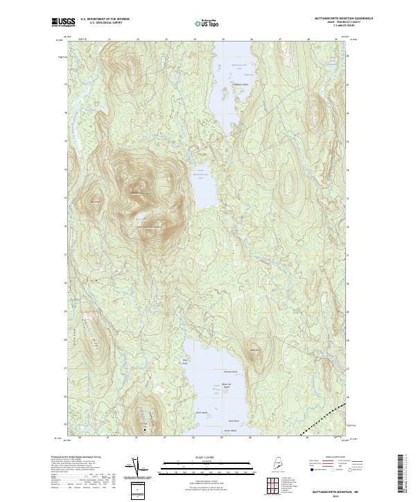 US Topo 7.5-minute map for Mattamiscontis Mountain ME