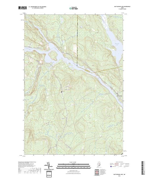 US Topo 7.5-minute map for Mattaseunk Lake ME