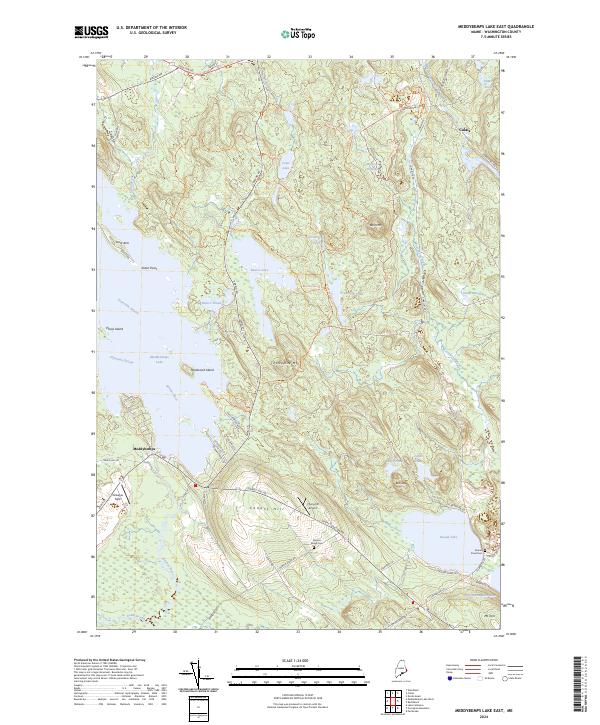 US Topo 7.5-minute map for Meddybemps Lake East ME