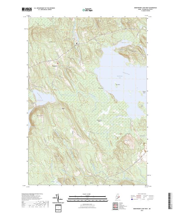 US Topo 7.5-minute map for Meddybemps Lake West ME