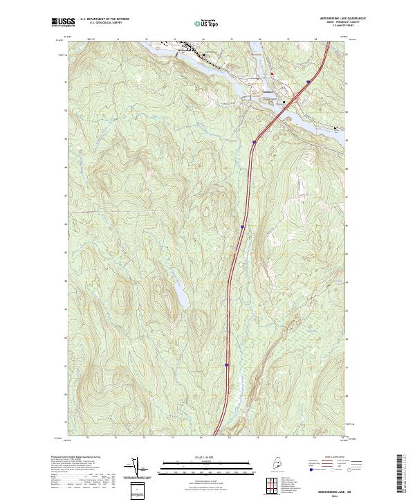 US Topo 7.5-minute map for Medunkeunk Lake ME