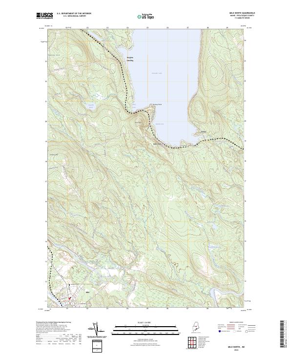 US Topo 7.5-minute map for Milo North ME – American Map Store