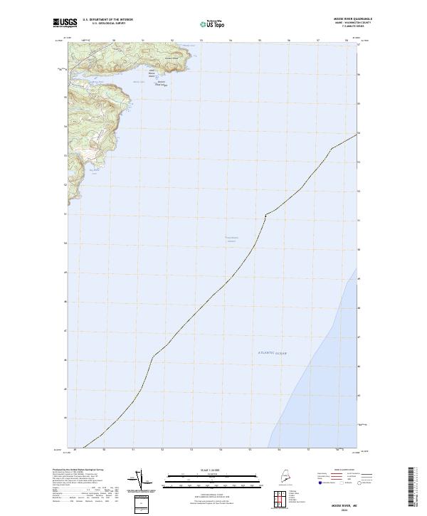 US Topo 7.5-minute map for Moose River ME