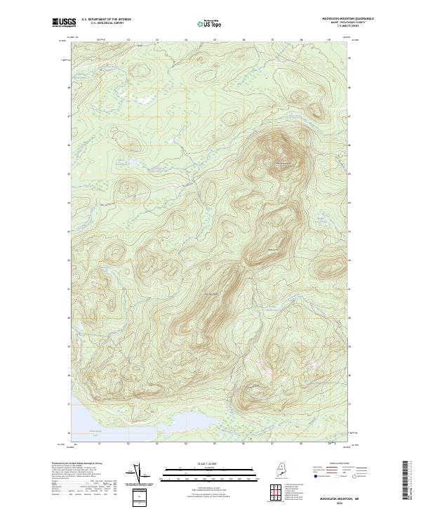US Topo 7.5-minute map for Mooseleuk Mountain ME
