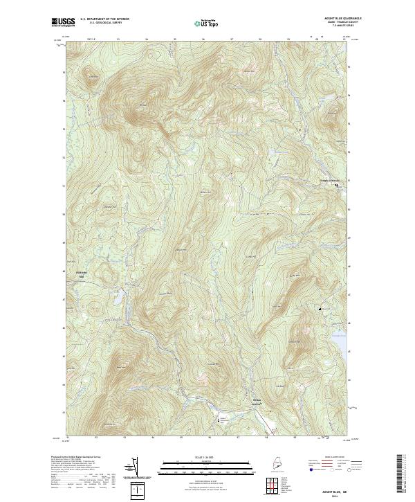 US Topo 7.5-minute map for Mount Blue ME