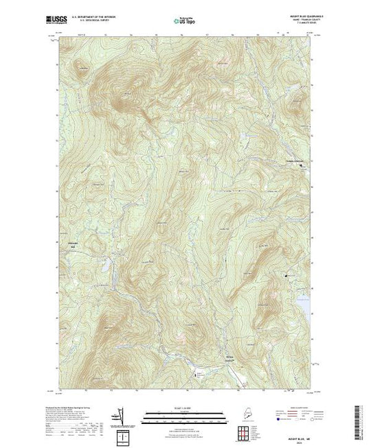 US Topo 7.5-minute map for Mount Blue ME – American Map Store