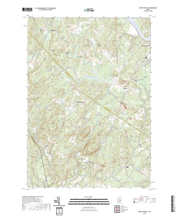 US Topo 7.5-minute map for North Pownal ME