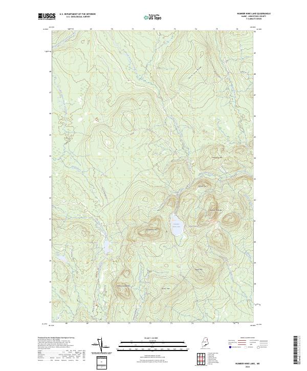 US Topo 7.5-minute map for Number Nine Lake ME