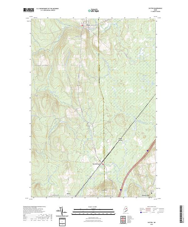 US Topo 7.5-minute map for Patten ME
