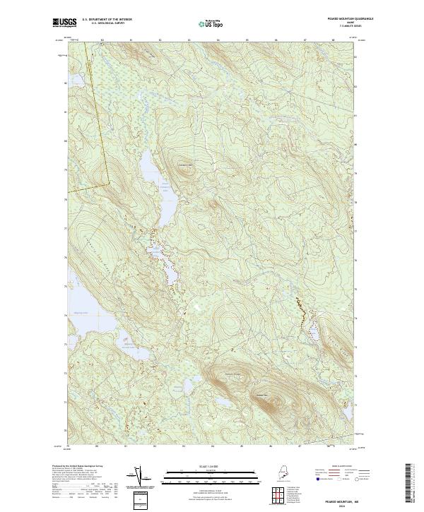 US Topo 7.5-minute map for Peaked Mountain ME