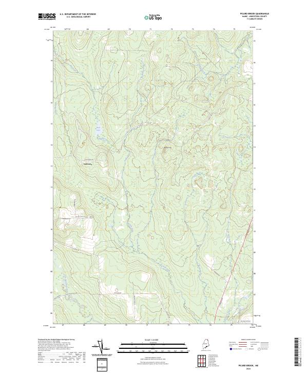 US Topo 7.5-minute map for Picard Brook ME