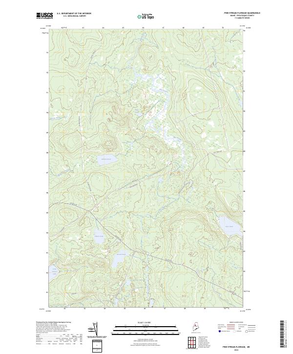 US Topo 7.5-minute map for Pine Stream Flowage ME