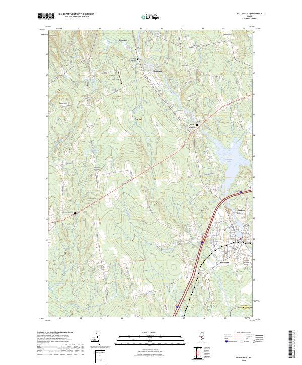 US Topo 7.5-minute map for Pittsfield ME