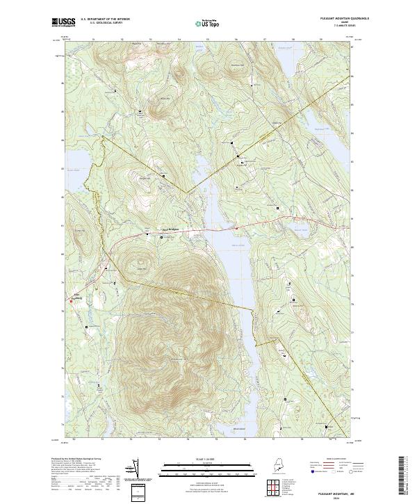 US Topo 7.5-minute map for Pleasant Mountain ME