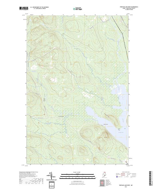 US Topo 7.5-minute map for Portage Lake West ME