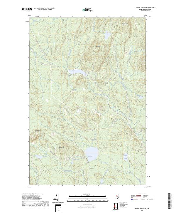 Russell Mn Map US Topo 7.5-minute map for Russell Mountain ME – American Map Store