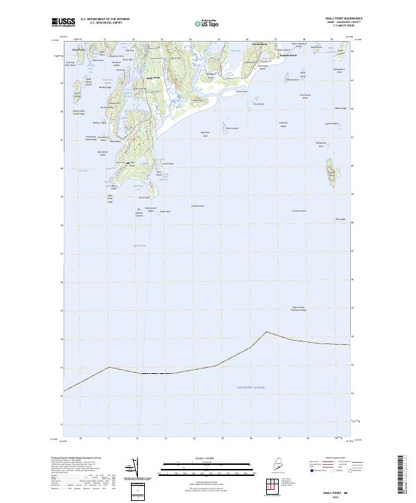 US Topo 7.5-minute map for Small Point ME – American Map Store
