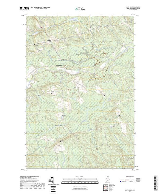 US Topo 7.5-minute map for South Sebec ME – American Map Store