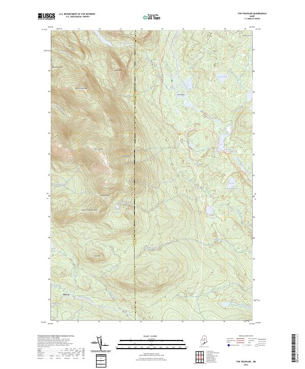US Topo 7.5-minute map for The Traveler ME