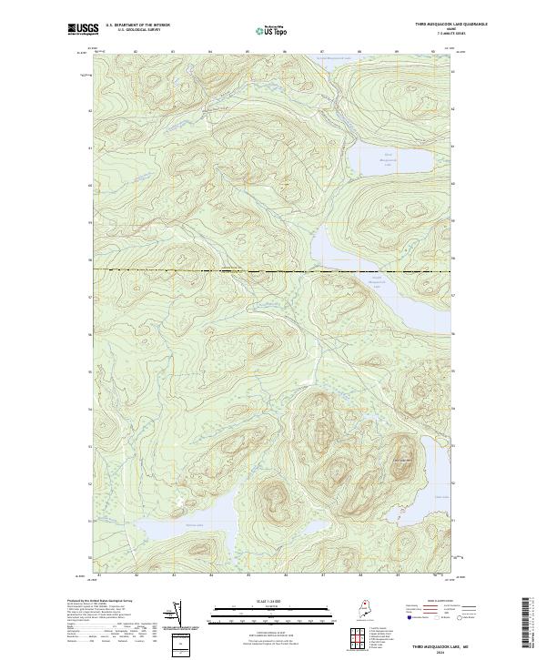 US Topo 7.5-minute map for Third Musquacook Lake ME