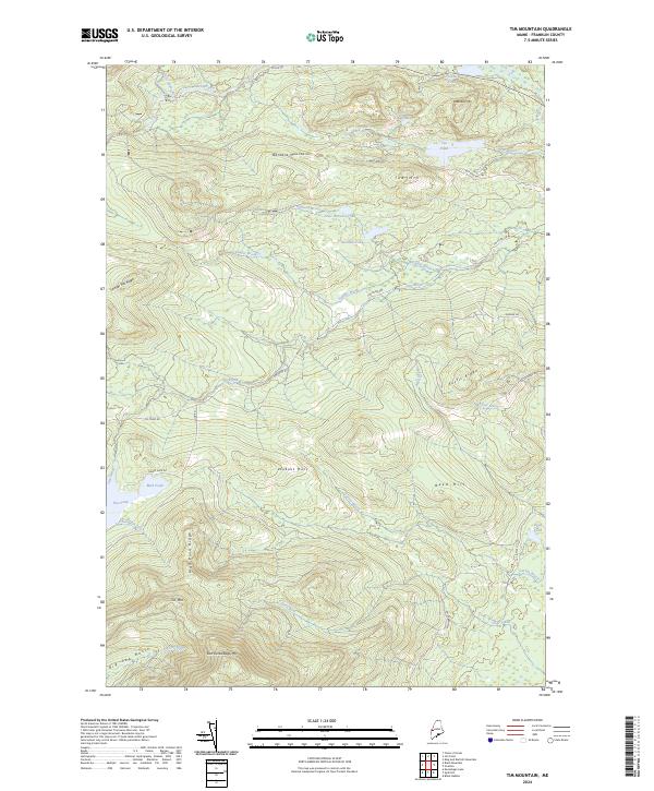 US Topo 7.5-minute map for Tim Mountain ME