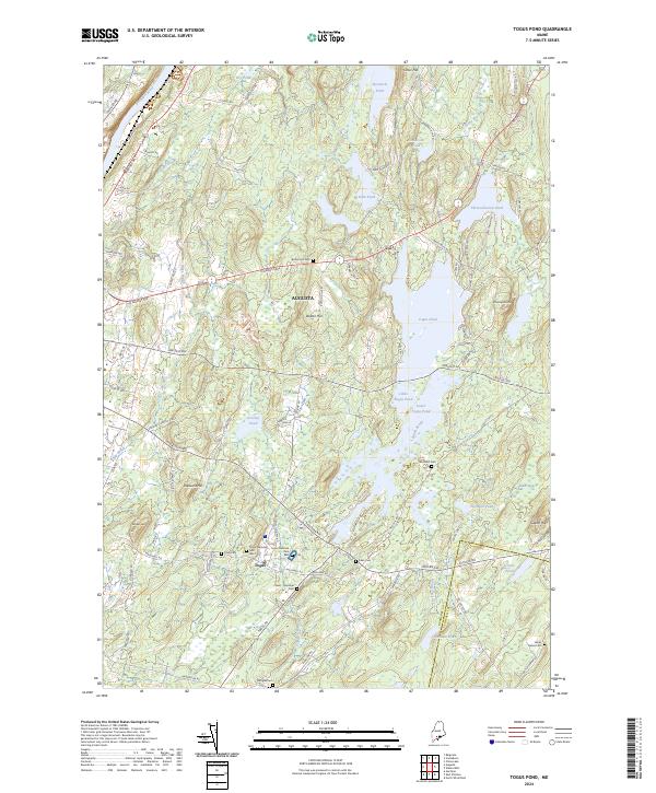 US Topo 7.5-minute map for Togus Pond ME