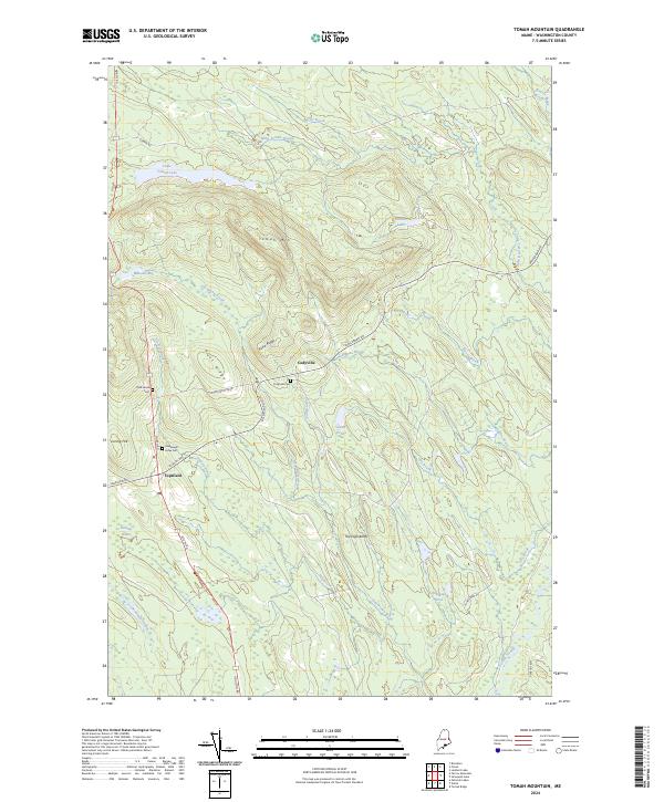 US Topo 7.5-minute map for Tomah Mountain ME