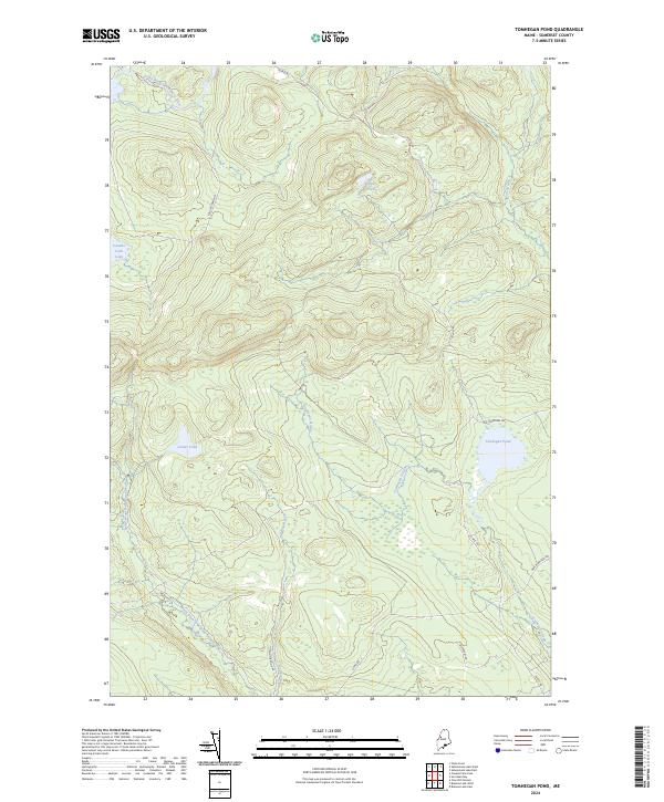 US Topo 7.5-minute map for Tomhegan Pond ME