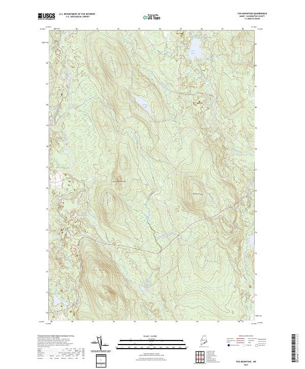 US Topo 7.5-minute map for Tug Mountain ME