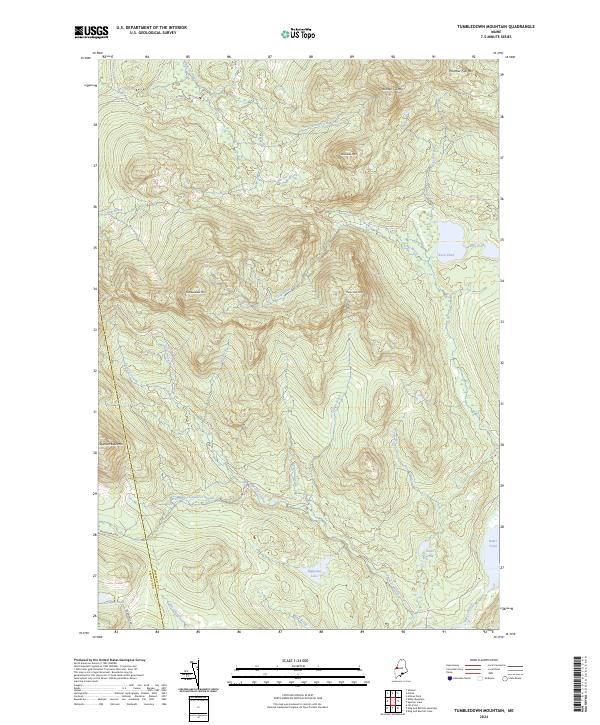 US Topo 7.5-minute map for Tumbledown Mountain ME