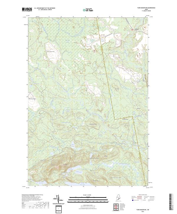 US Topo 7.5-minute map for Tunk Mountain ME
