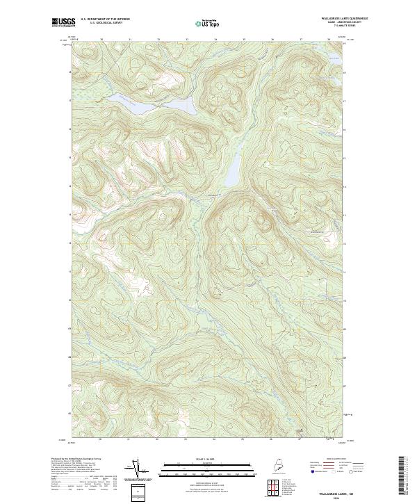 US Topo 7.5-minute map for Wallagrass Lakes ME