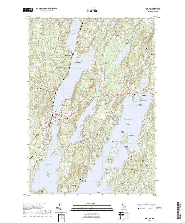 US Topo 7.5-minute map for Winthrop ME