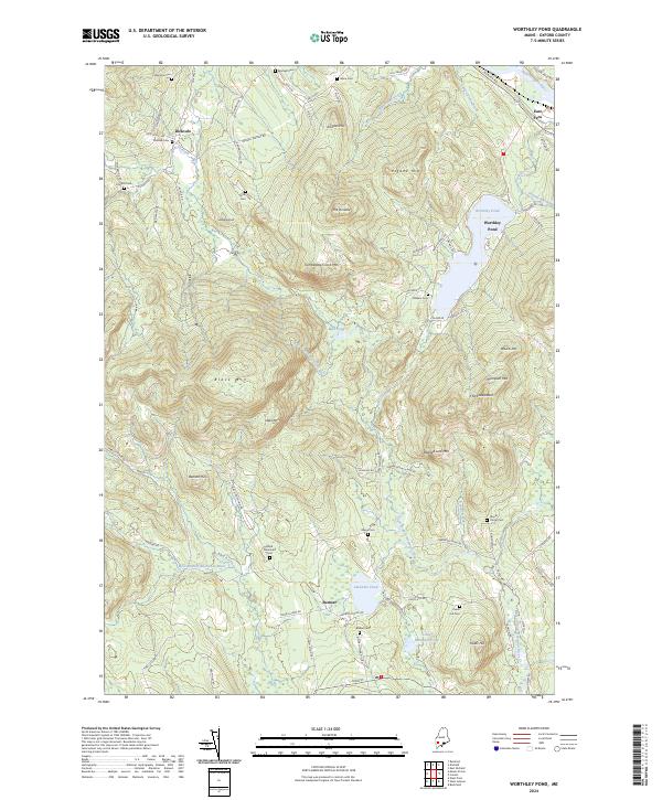 US Topo 7.5-minute map for Worthley Pond ME