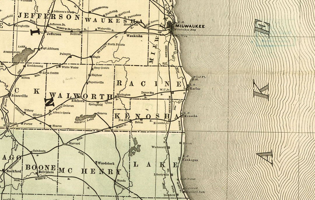 Official Map of Michigan, 1885