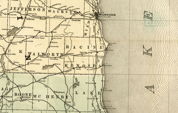 Official Map of Michigan, 1885