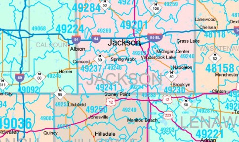 Color Cast Style Wall Map of Michigan