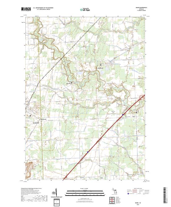 US Topo 7.5-minute map for Adair MI