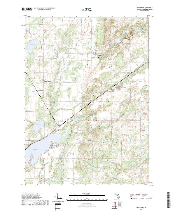 US Topo 7.5-minute map for Adams Park MI