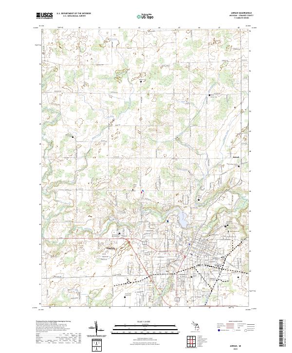 US Topo 7.5-minute map for Adrian MI