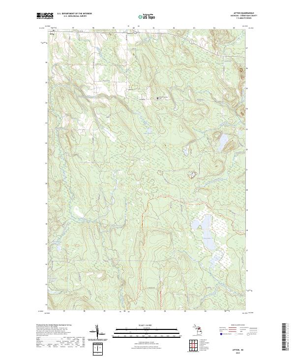 US Topo 7.5-minute map for Afton MI