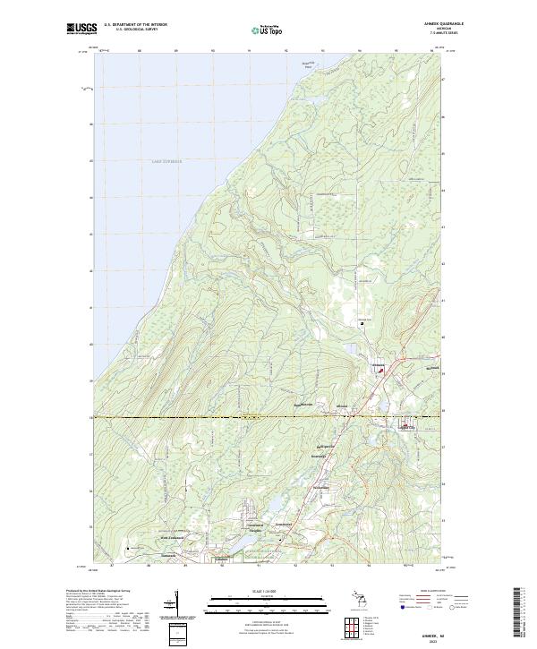 US Topo 7.5-minute map for Ahmeek MI