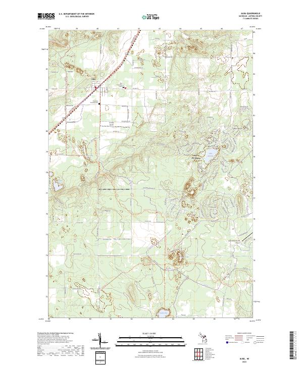 US Topo 7.5-minute map for Alba MI